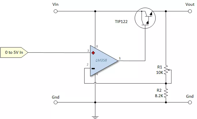 10 Volt Programmable Power Supply Schematic