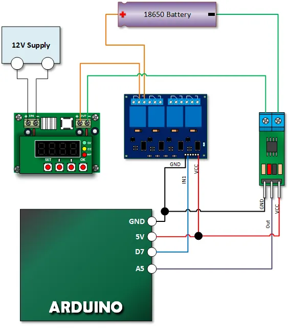 Arduino 18650 Charger Tutorial Schematic