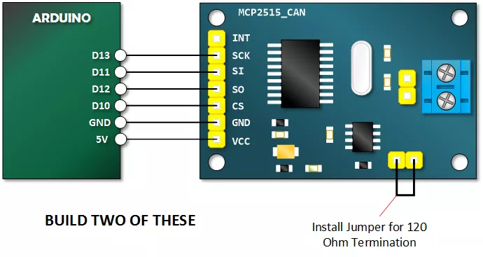 Arduino CAN Bus Module Tutorial Schematic