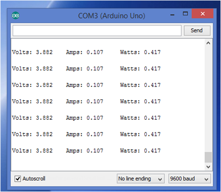 MAX471 Arduino Power Meter Tutorial Output